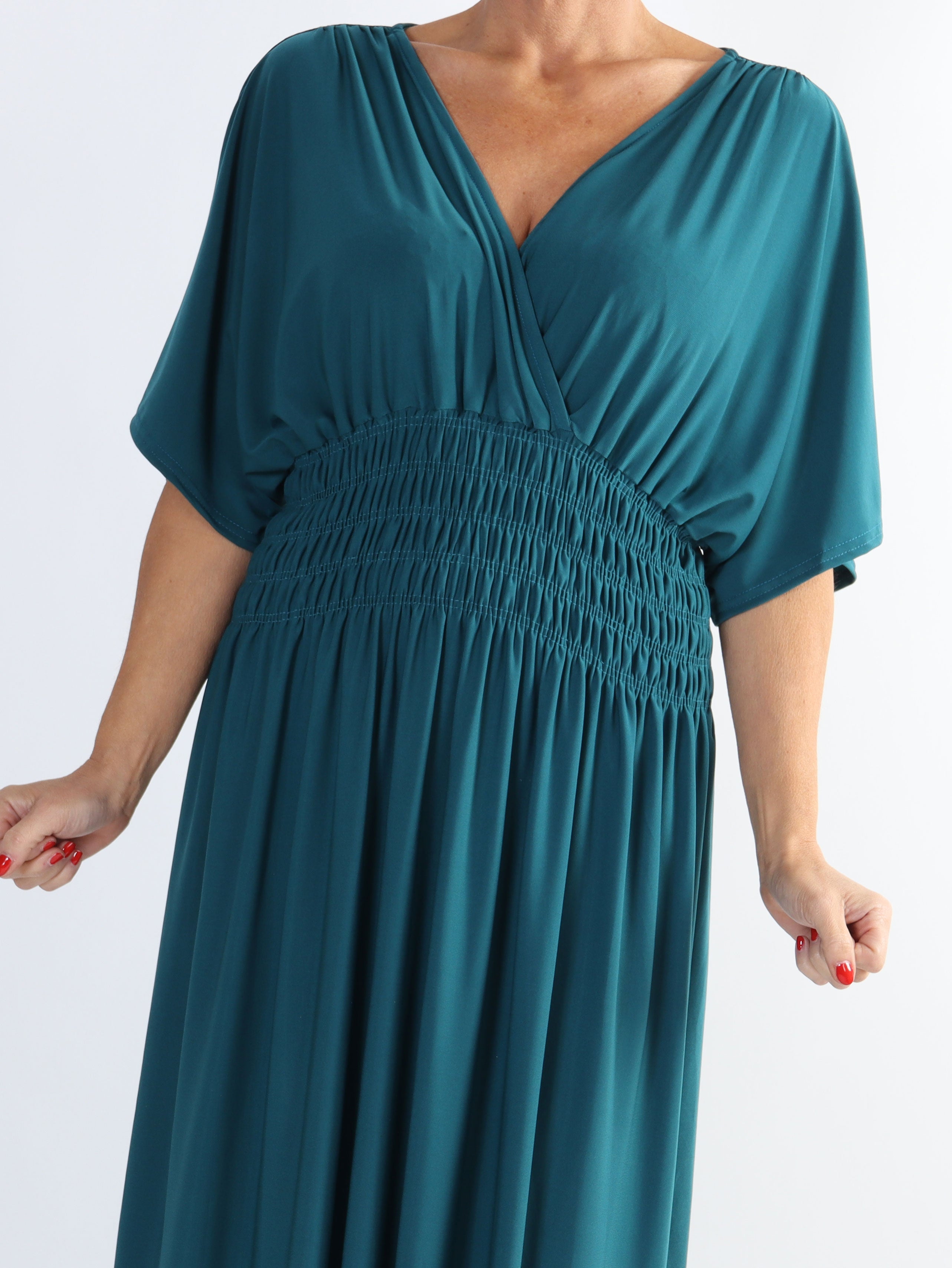 Pams Plain - Elastisk plus size kjole med smock